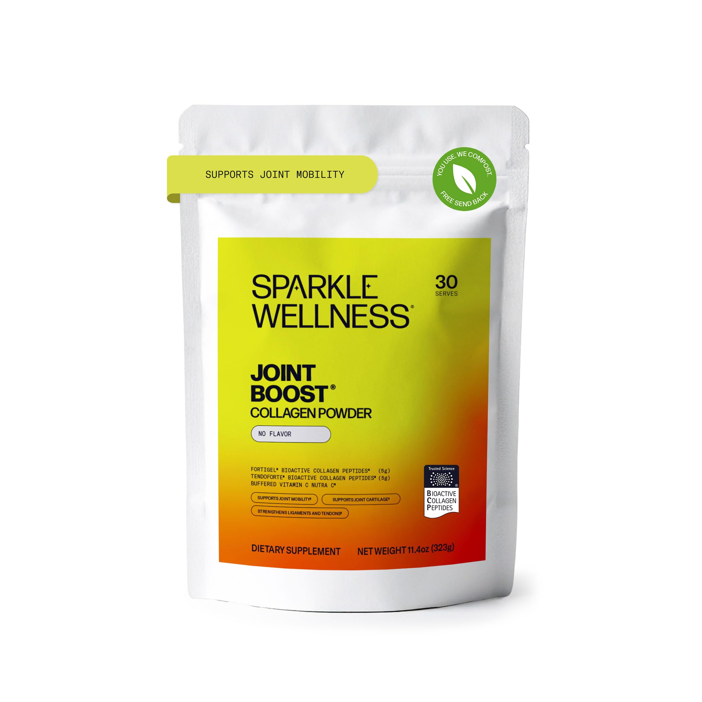 Sparkle Wellness FORTIGEL & TENDOFORTE Collagen Peptides | Collagen Powder with Calcium Ascorbate Vitamin C to Support Joint Mobility, Tendon & Ligament Health | Joint Boost (No Flavor) [30-Serves] Sparkle Wellness Au supplements