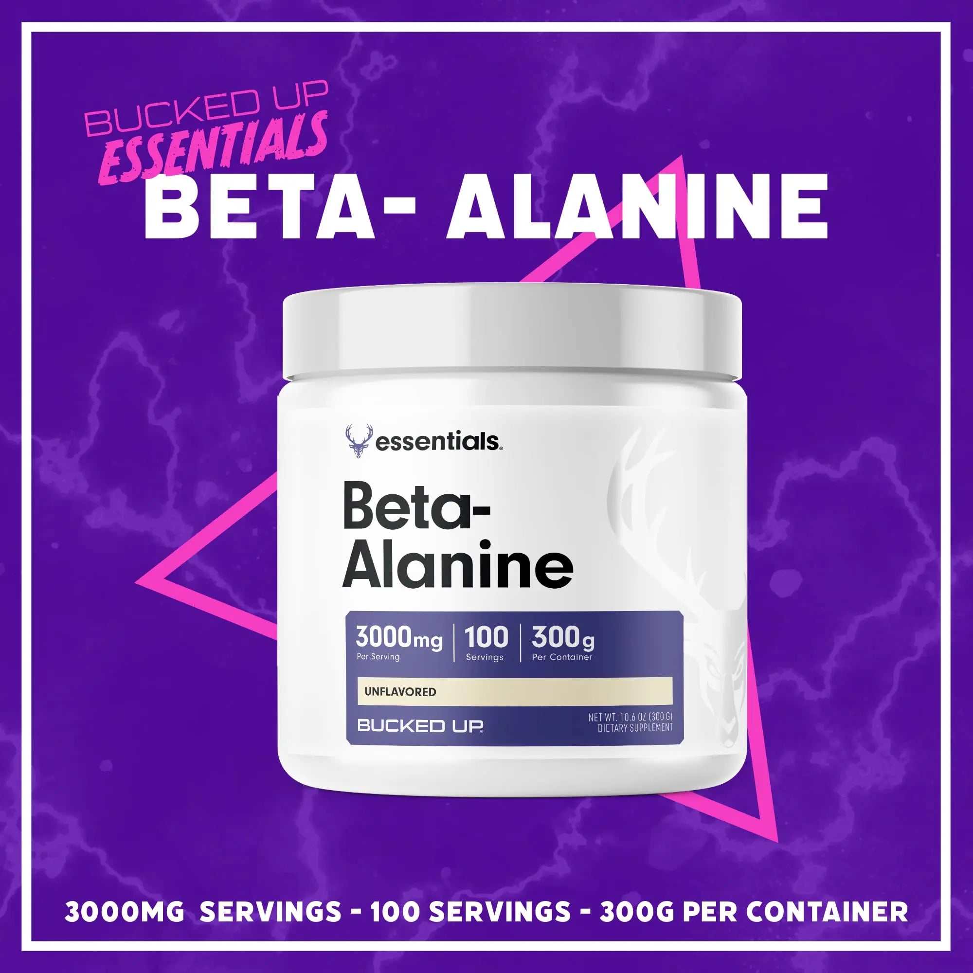 Bucked Up Beta Alanine 300mg Powder, Non-GMO, Gluten-Free, Unflavored (100 Servings) Bucked Up Au supplements