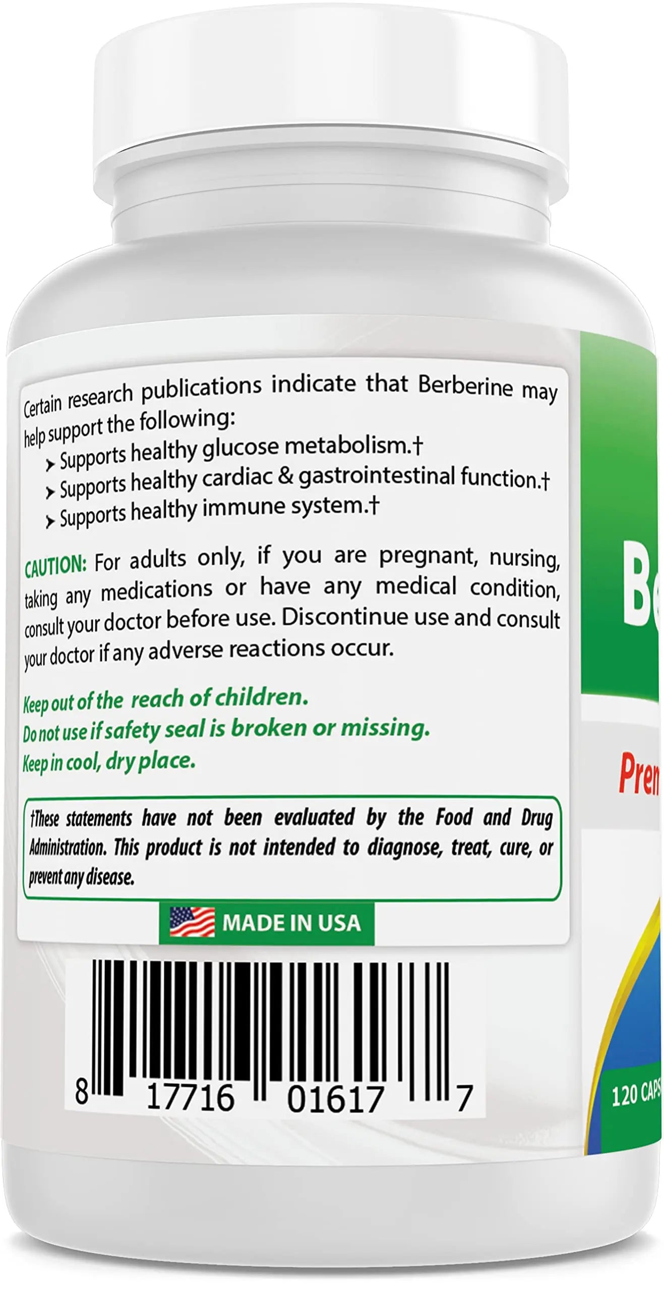 Best Naturals Berberine 500mg 120 Capsules - Supports Immune Function, Cardiovascular Best Naturals Au supplements