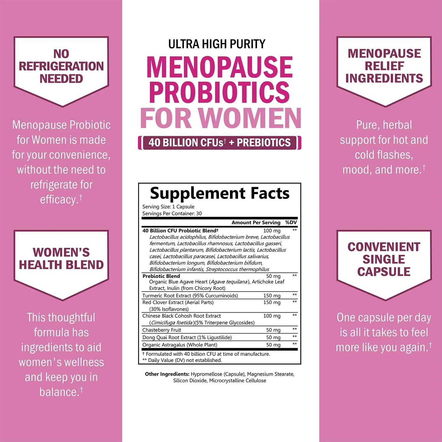 Menopause Support Probiotics for Women - Hot Flashes Night Sweats Mood Swings BioSchwartz Au supplements