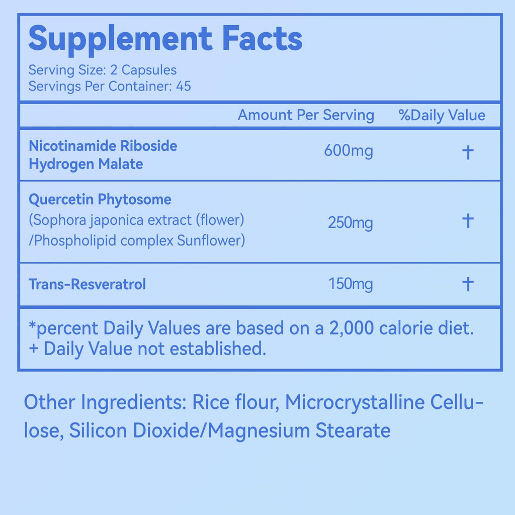 Agumoon NAD+ Supplement 1000mg, Liposomal NAD Nicotinamide Riboside Supplement with Resveratrol & Quercetin for Women and Men - 90 Capsules Agumoon Au supplements