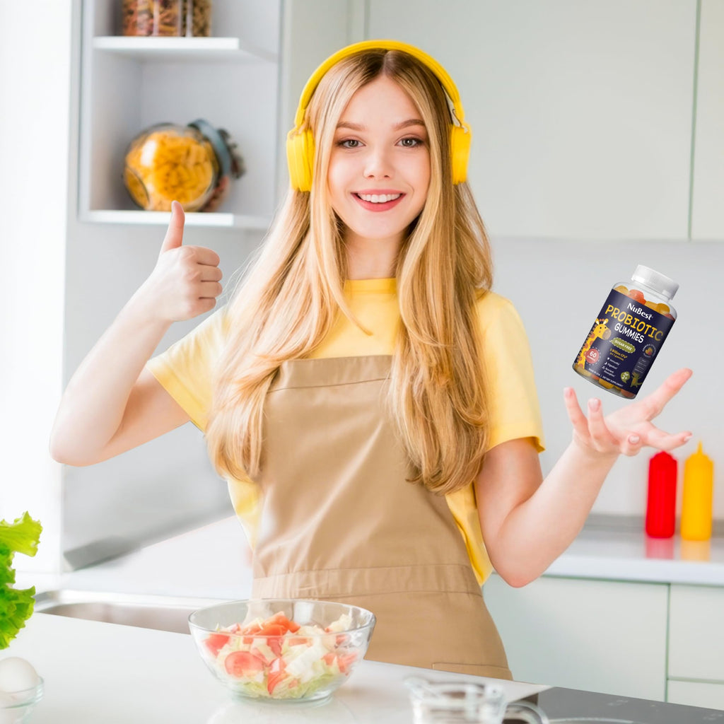 NuBest Daily Probiotic Gummies for Kids & Teens with 5 Billion CFUs | Supports Immune, Gut, and Digestive Health | No Added Sugar | Yummy Strawberry