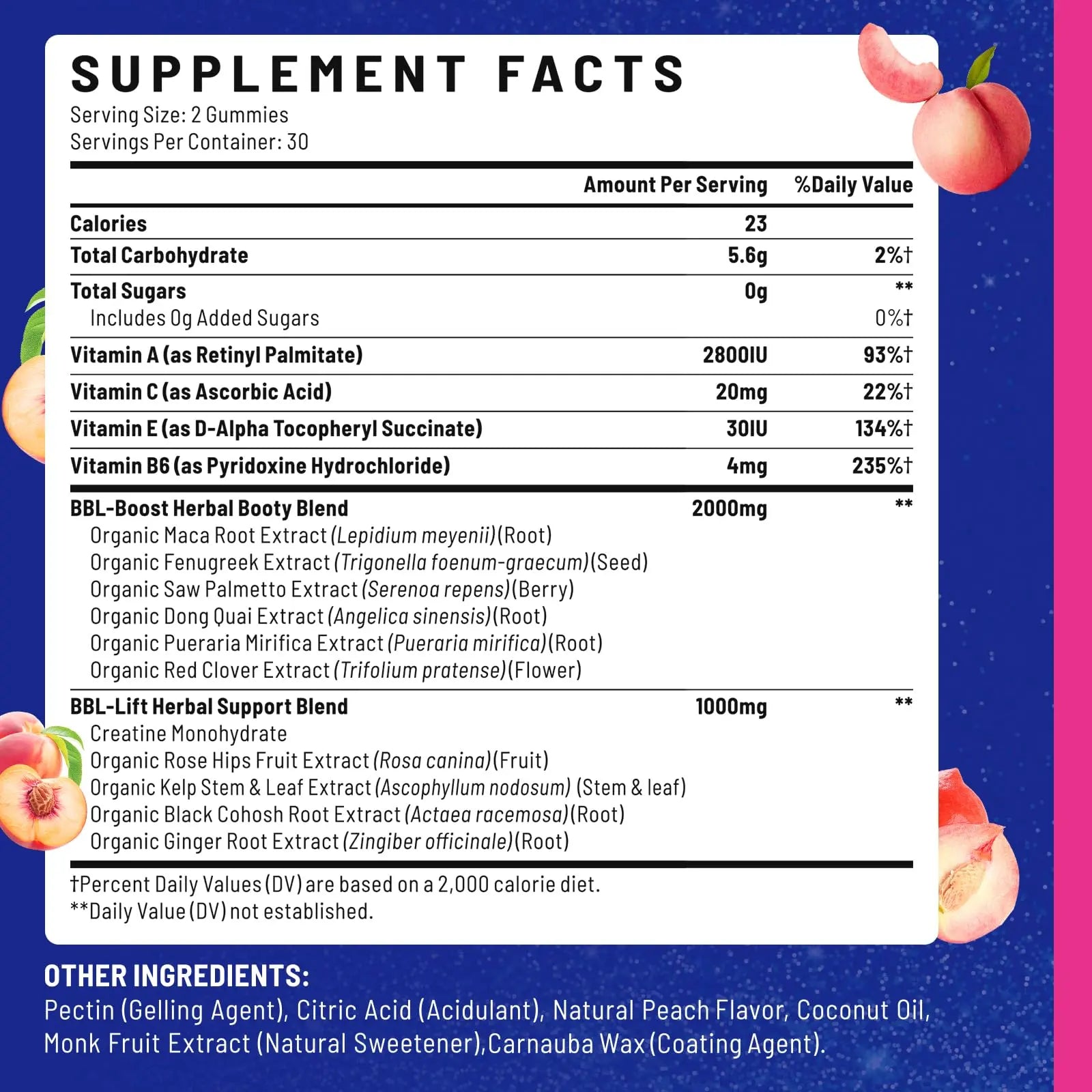 Jovariquethor Booty Gummies for Women - BBL Gummies with Multivitamins and Herbal Extracts - Peach Flavor - 60 Count Jovariquethor Au supplements