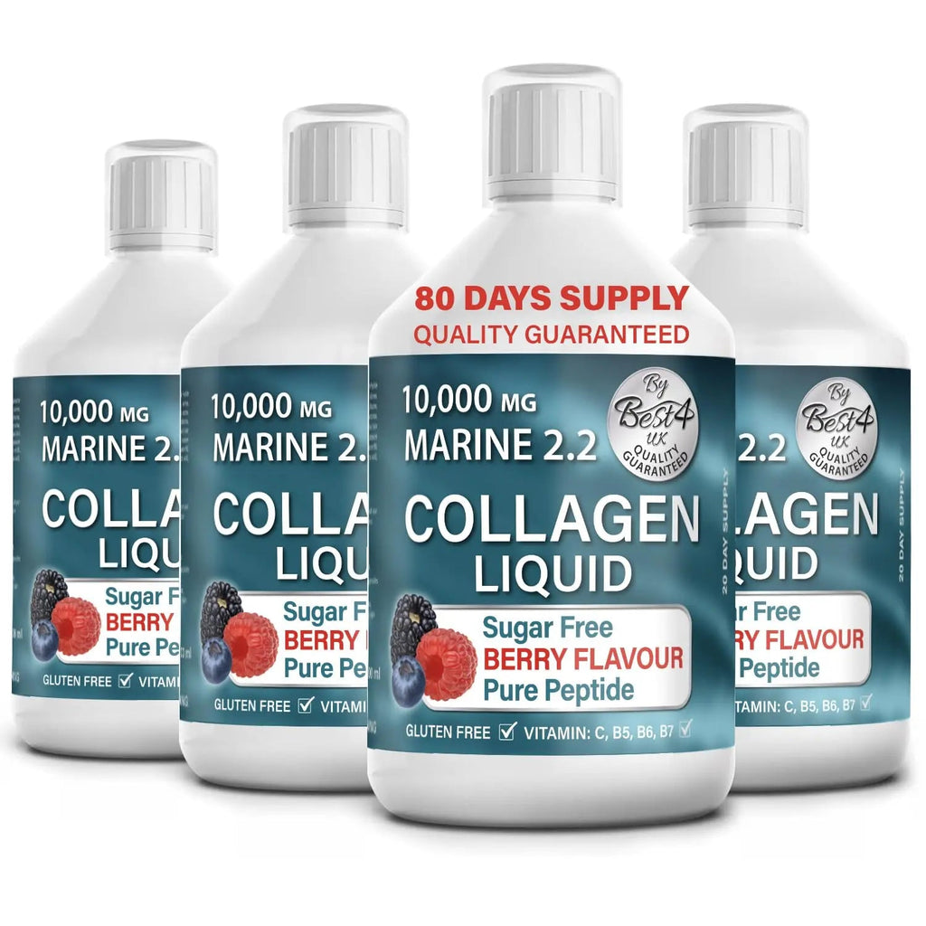 4 Pack Marine Collagen 2.2 Liquid 10000mg Sugar Free Ready to Drink Berry Flavour Best4Group Au supplements