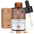 Self Tanning Drops - USA Made with Natural & Organic Ingredients, Medium Face Tanning Drops to Add to Lotion