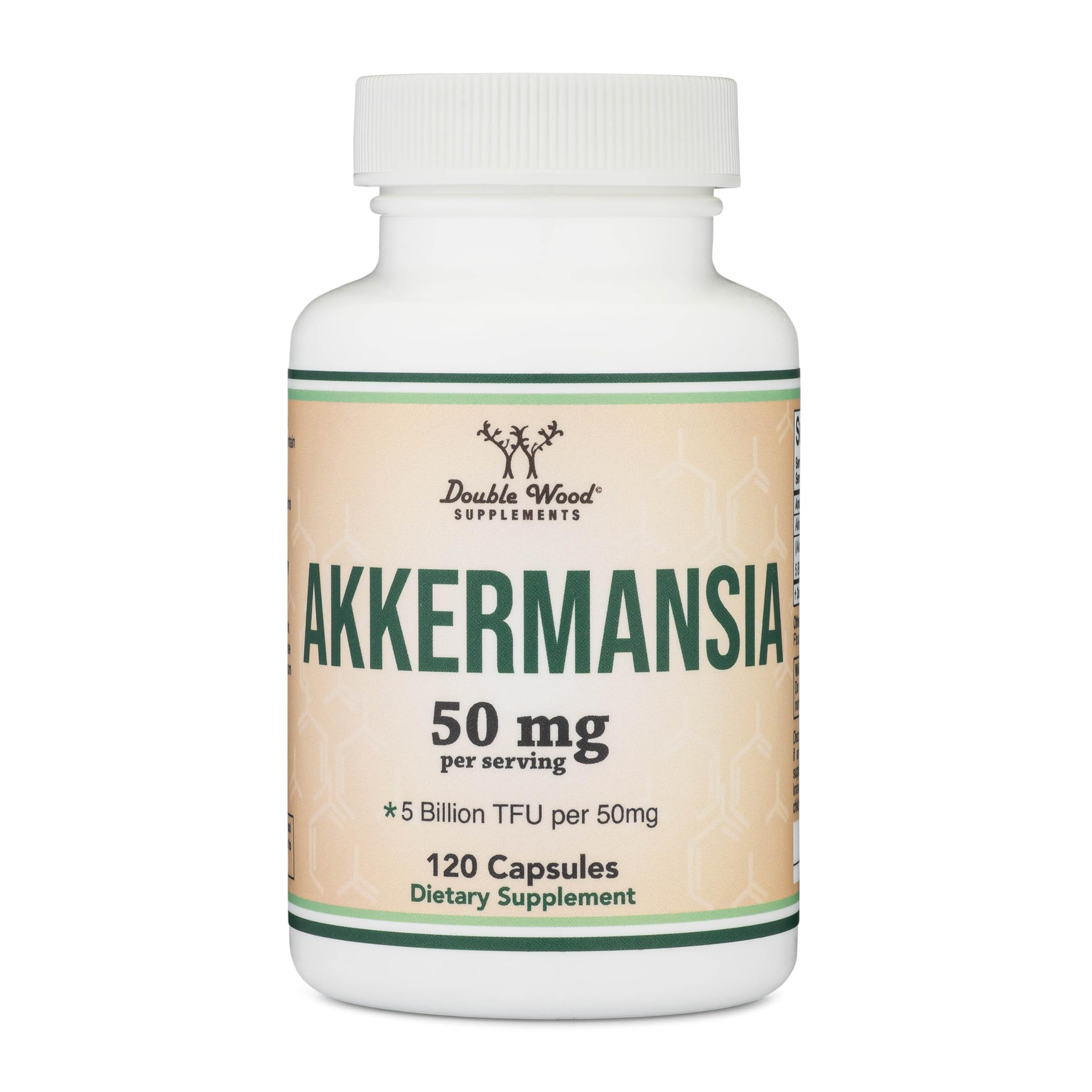 Akkermansia Probiotic and Postbiotic (Increases GLP-1 Production) 120 Capsules, 50mg per Serving (Third Party Tested to 5 Billion TFU per Serving, 50 Billion CFU per Gram) by Double Wood Double Wood Supplements Au supplements