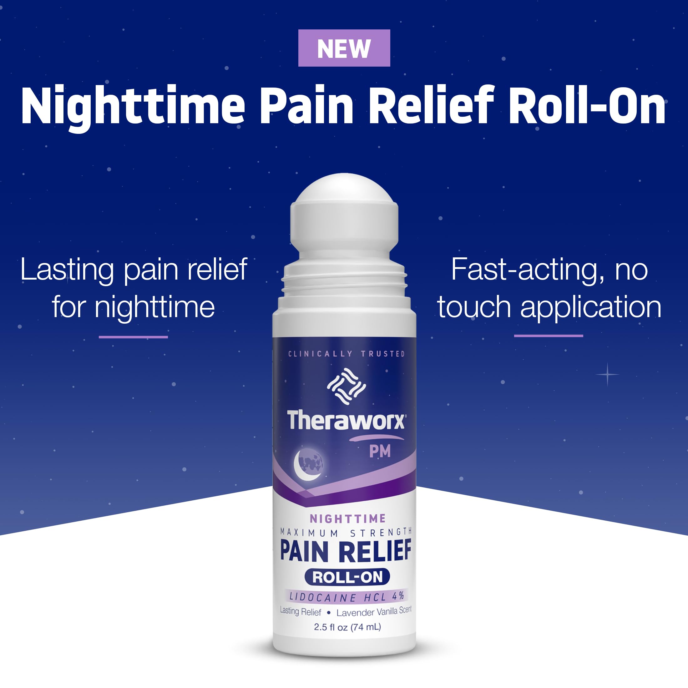 Theraworx Nighttime Maximum Strength Pain Relief Roll-on with Lidocaine – 2.5 oz - 2 Count Theraworx Au supplements