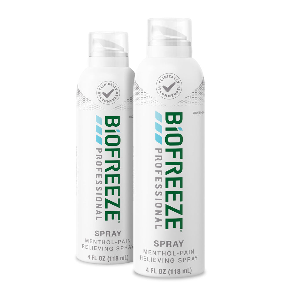 Biofreeze Professional Spray Pain Relief for Knee, Neck, Hip, Joint, Shoulder, & Simple Backache, Arthritis Pain Reliever, Sore Muscle Relief, Colorless Menthol Spray 4 Fl Oz (Pack of 2) Biofreeze Au supplements