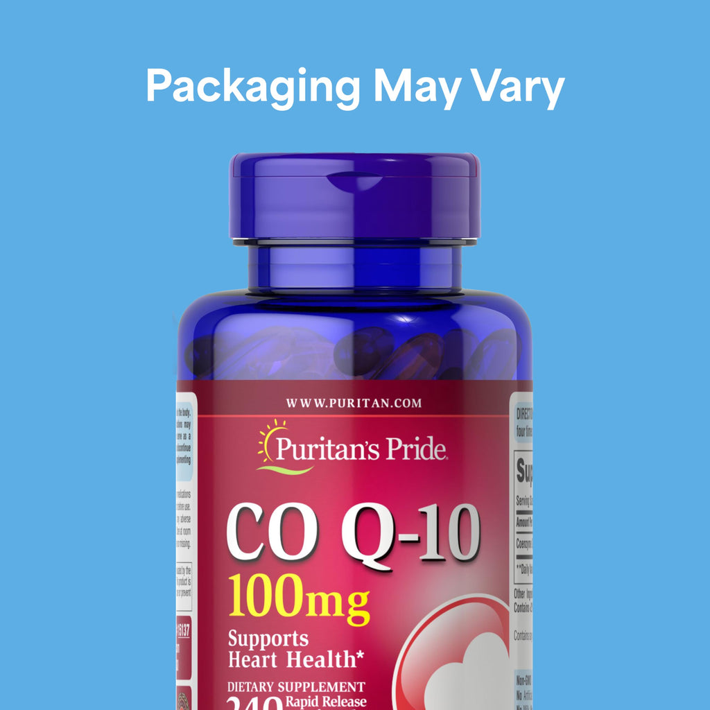 Puritan's Pride Coenzyme CoQ10 100mg, Dietary Supplement for Heart Health, Blood Pressure, Oral Gum Health, and Healthy Aging Support