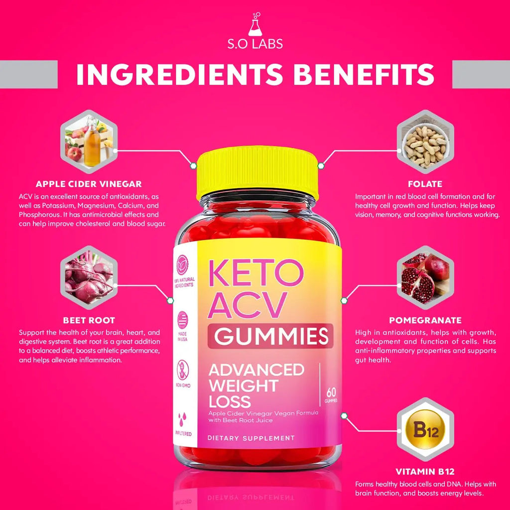 Keto ACV Gummies Advanced Weight Loss, ACV Supplement Work Fast Women Plus Men (2 Pack) S.O Labs Au supplements