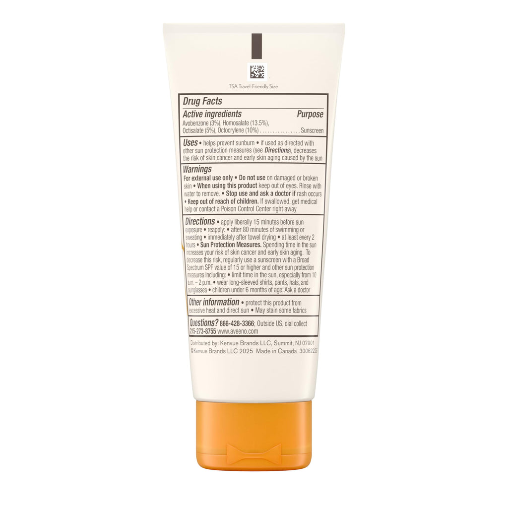 Aveeno Protect + Hydrate Face Sunscreen, SPF 60 Broad Spectrum, for Sensitive Skin, Travel Size, Water Resistant