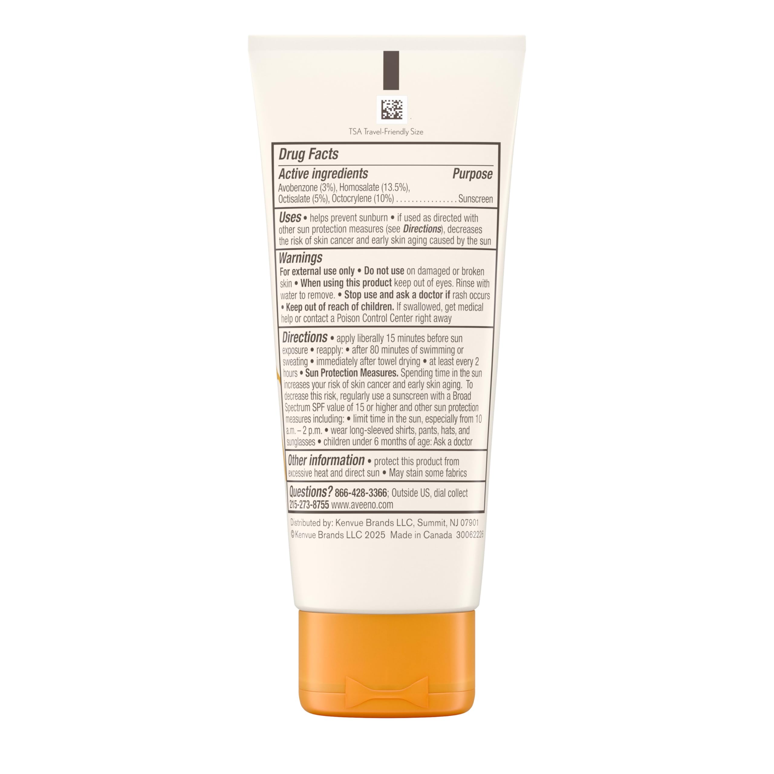 Aveeno Protect + Hydrate Face Sunscreen, SPF 60 Broad Spectrum, for Sensitive Skin, Travel Size, Water Resistant