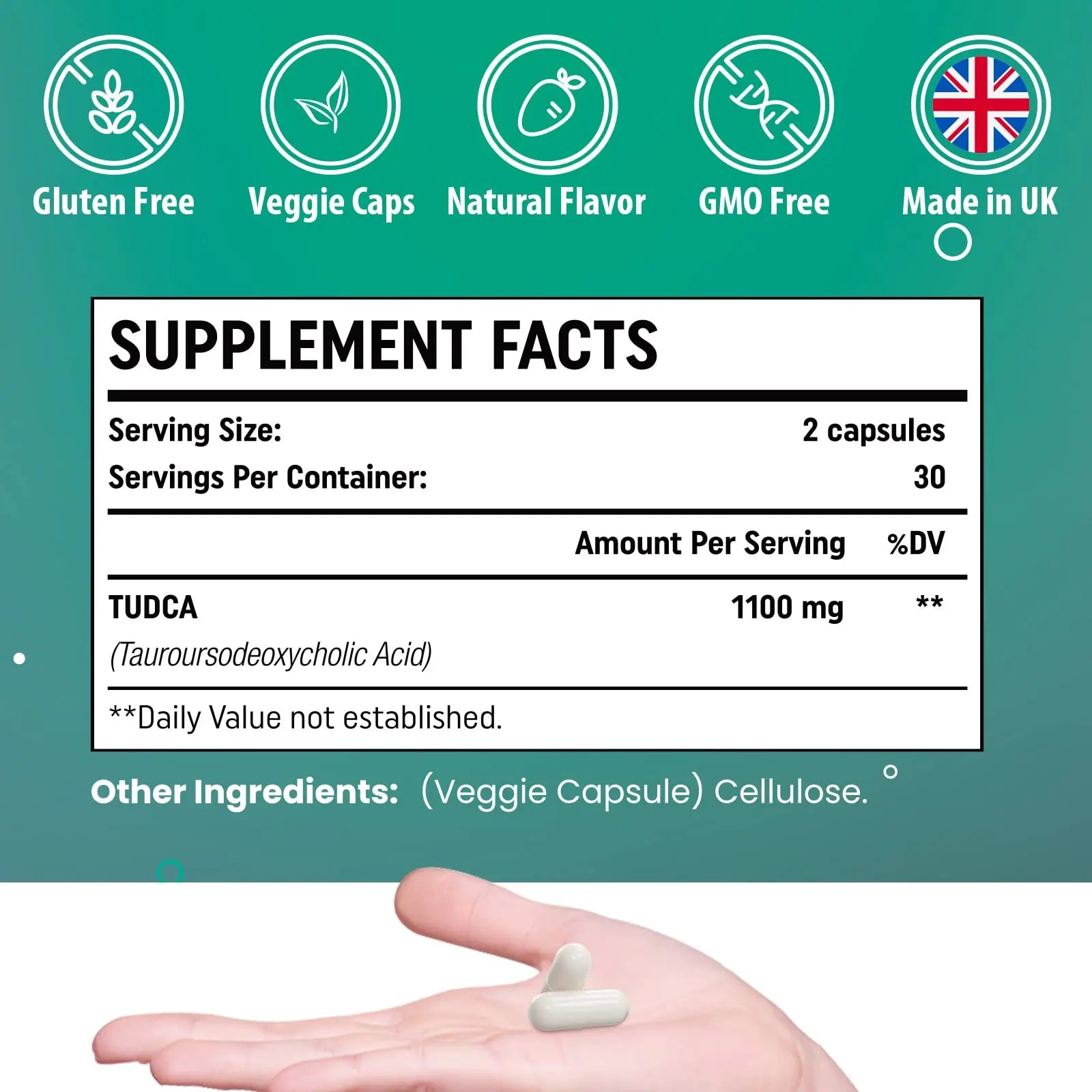 Genogna TUDCA 1100mg-Liver Support Supplement for Detox Cleanse, Water-Soluble Bile Genogna Au supplements