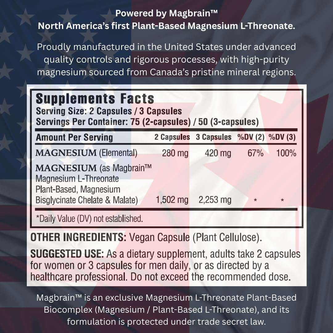 Kappa Nutrition Powered by Magbrain™ Magnesium L-Threonate Plant-Based, 150 Vegan Capsules, 420mg Elemental Magnesium (3 Capsules) from 2,253mg, Brain, Sleep & Muscle Support. KAPPA NUTRITION Au supplements