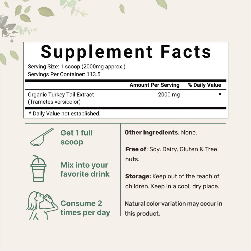 Organic Turkey Tail Mushroom Powder (50:1 Extract), 8 Ounce | Sustainably US Grown Micro Ingredients Au supplements
