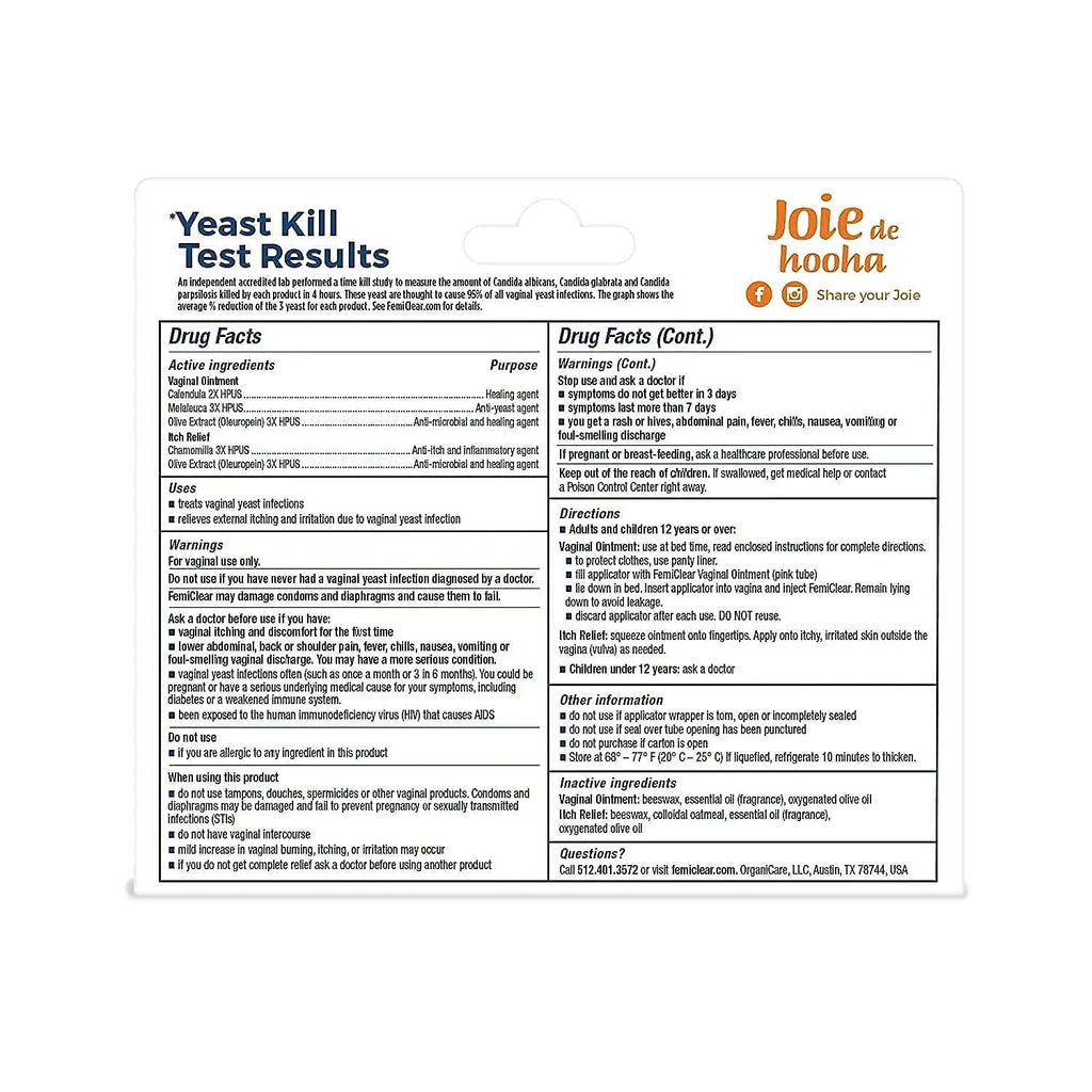 FemiClear 1-Day Yeast Infection Treatment & Vaginal Itch Relief Ointment - Fast Relief Bundle (Pack of 2) FemiClear Au supplements