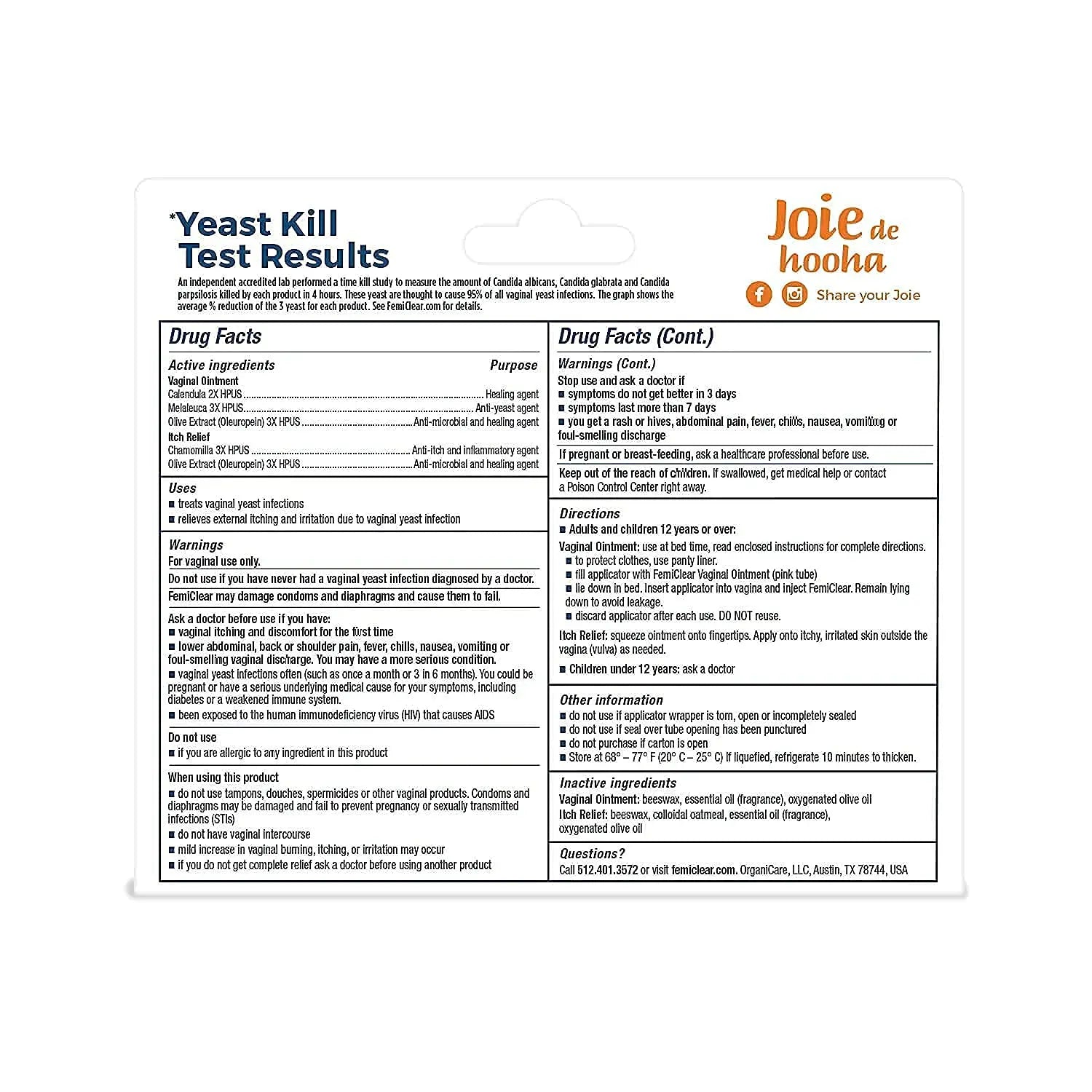 FemiClear 1-Day Yeast Infection Treatment & Vaginal Itch Relief Ointment - Fast Relief Bundle (Pack of 2) FemiClear Au supplements