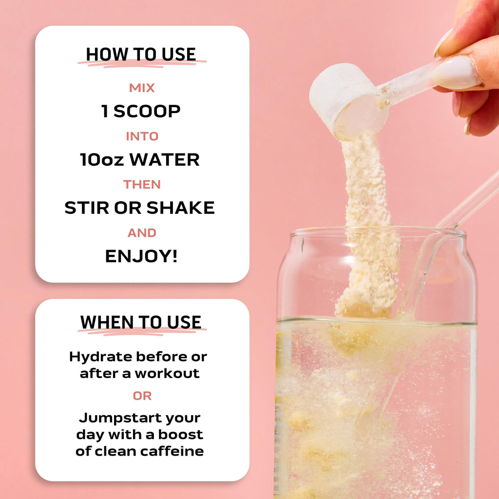 Ascent Clean Hydration + Energy Electrolytes Powder - 100mg Caffeine, 400mg Electrolytes, No Artificial Ingredients, Orange Mango 40 Servings