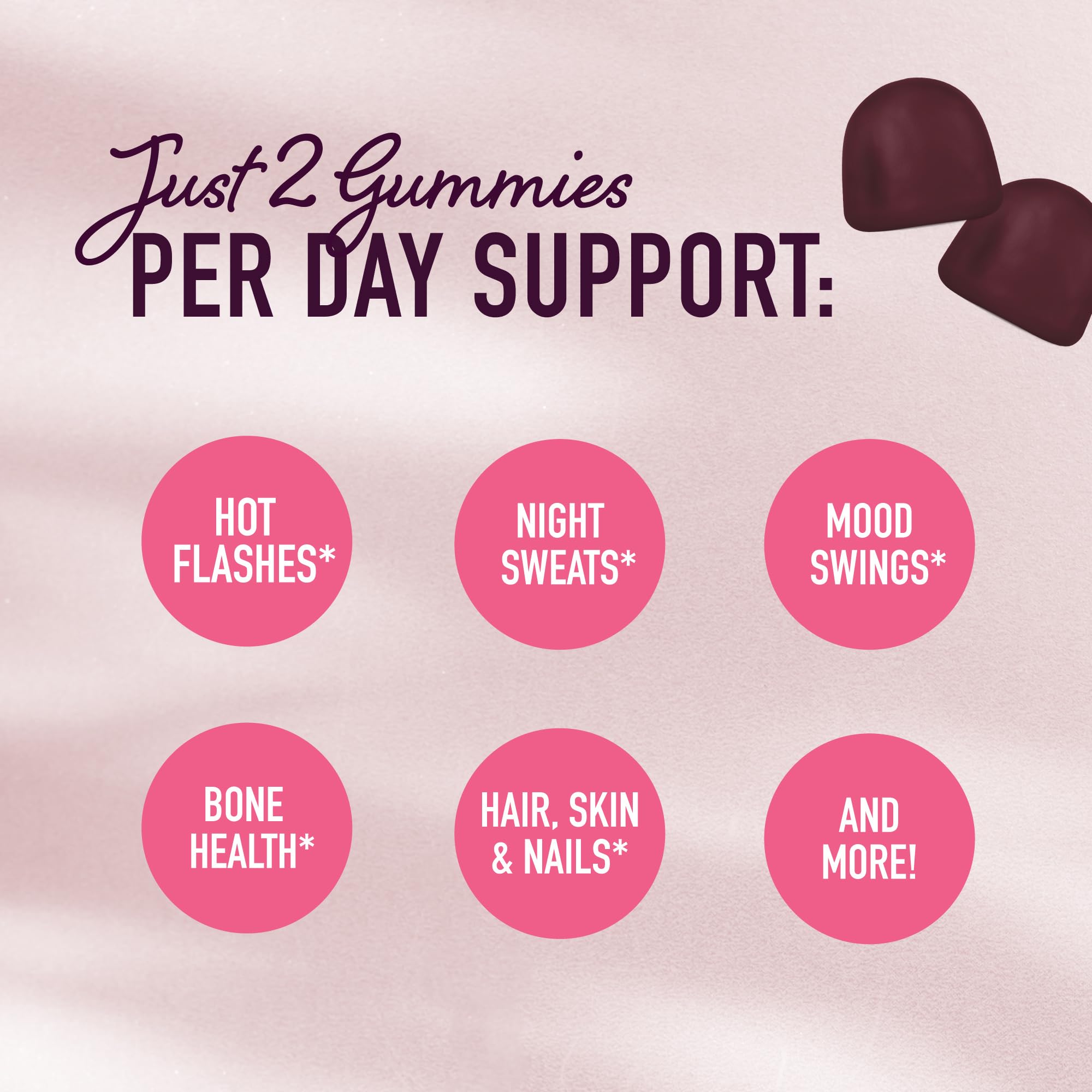 Menopause Support Gummies | Hormone Balance Relief for Hot Flashes, Night Sweats, Mood Swings, & Bloating | with Phytoestrogen Soy, Vitamin D3, PABA, Biotin | Vegetarian, Gluten-Free | 60 Count SMNutrition Au supplements