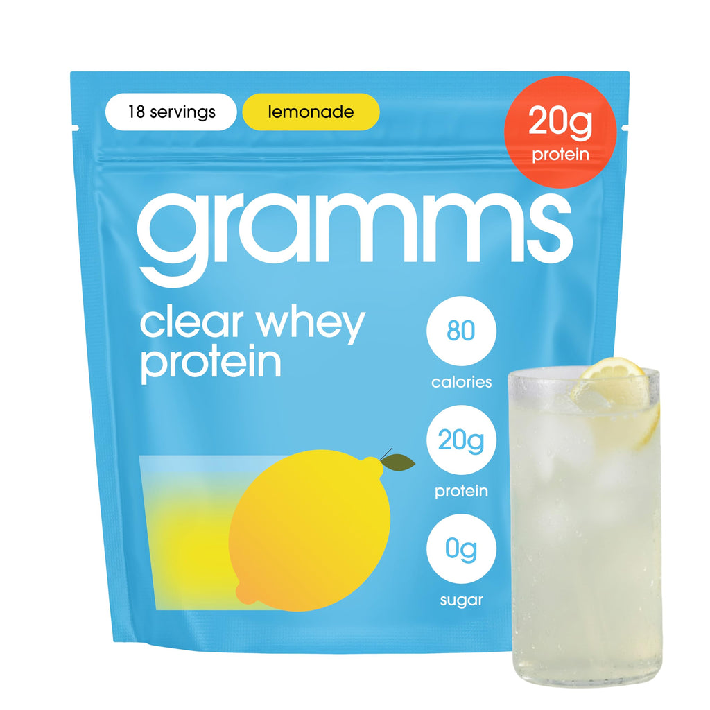 GRAMMS Clear Protein Powder 20G Protein for Women & Men | Lactose Free, Grass-Fed Whey Isolate, Gluten Free, Zero Sugar, Gut Friendly, Non-Bloating