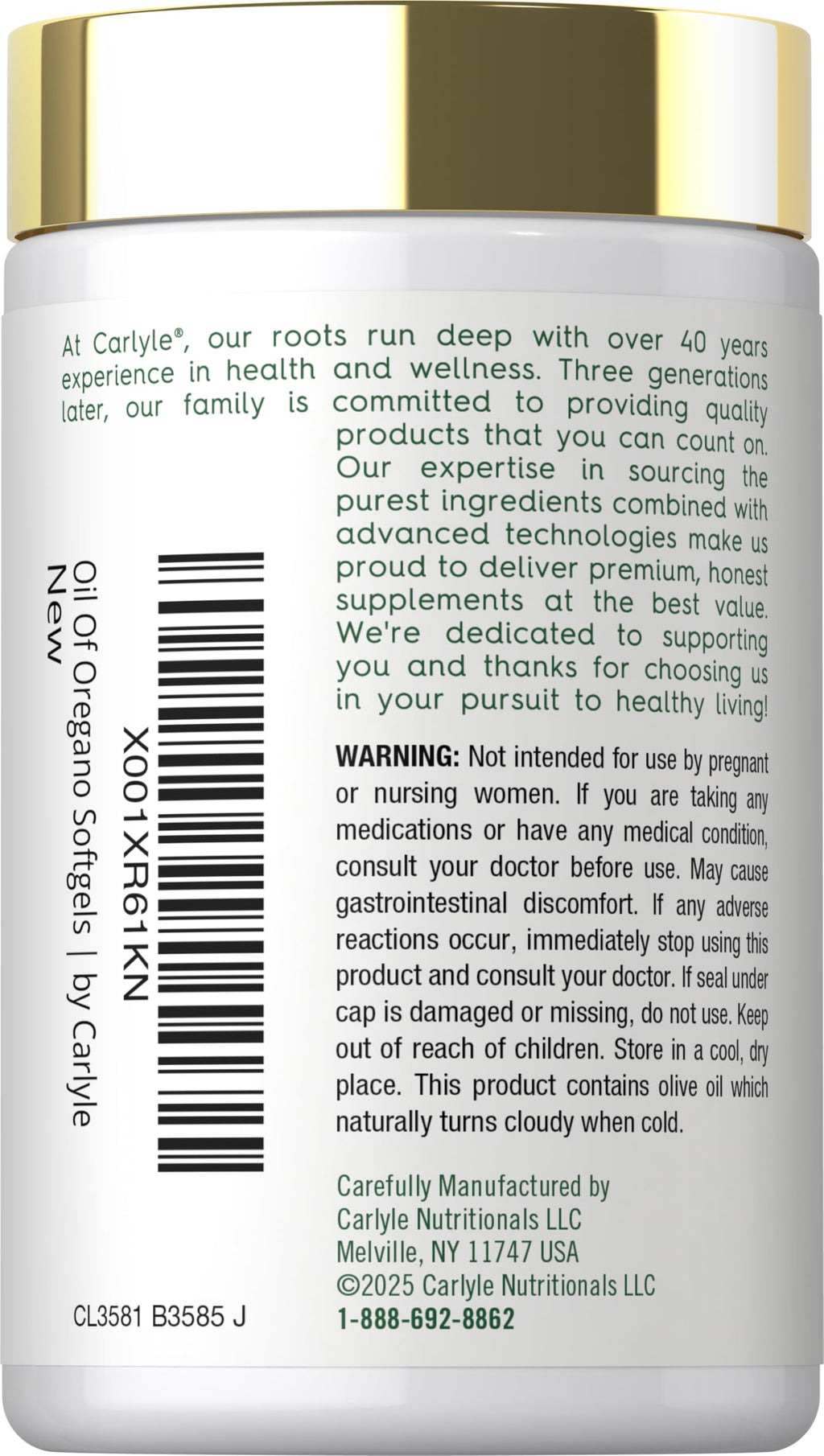 Carlyle Oregano Oil Supplement | 150 Softgel Capsules | Contains Carvacrol | Non-GMO & Gluten Free Formula