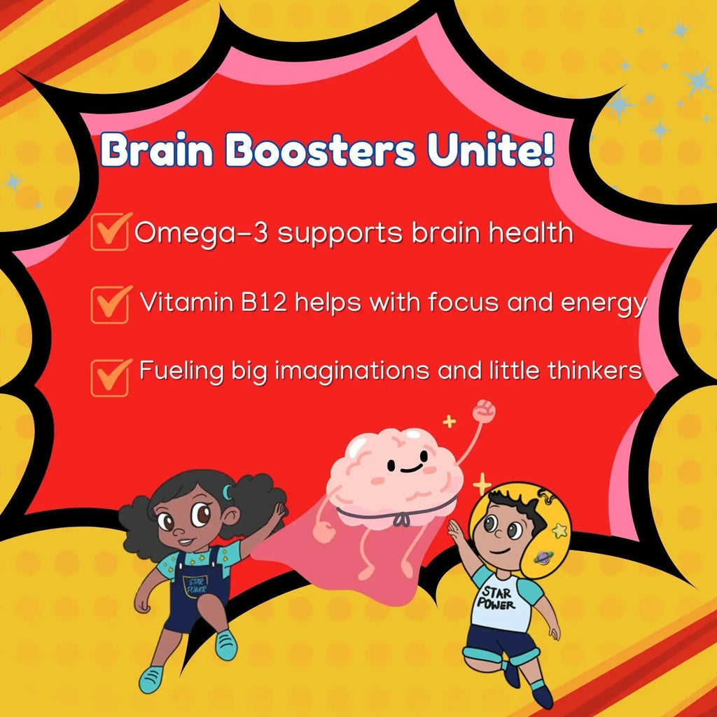 Stars Kids Multivitamin Gummies with Omega 3, Vitamins for Kids with A, B, C, D, Plant Based Multi Vitamins for Children, Manganese Vitastars Au supplements