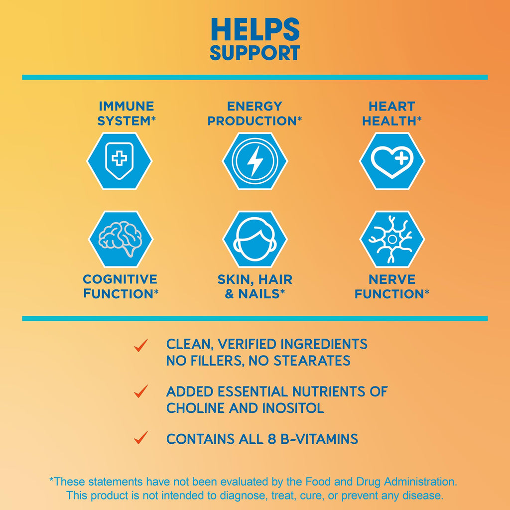 BioEmblem Vitamin B-Complex - All 8 Active Forms with Methyl Folate, Methyl B12, B6, Biotin Plus Choline Inositol, Supports Energy, Metabolism, Brain, Heart Health