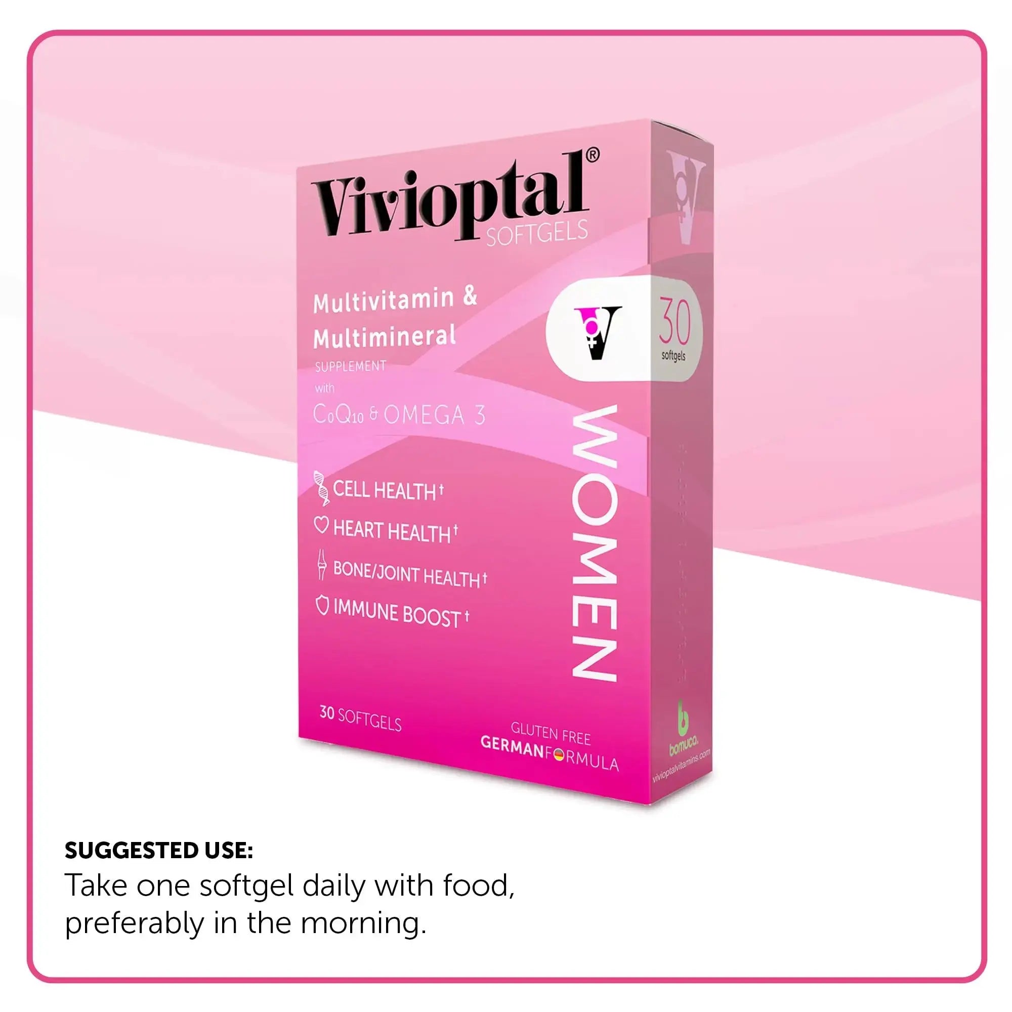 Vivioptal Women, 30 Capsules, CoQ10 & Omega-3, Multivitamin & Multimineral, Gluten Free, German Formula Vivioptal Vitamins Au supplements
