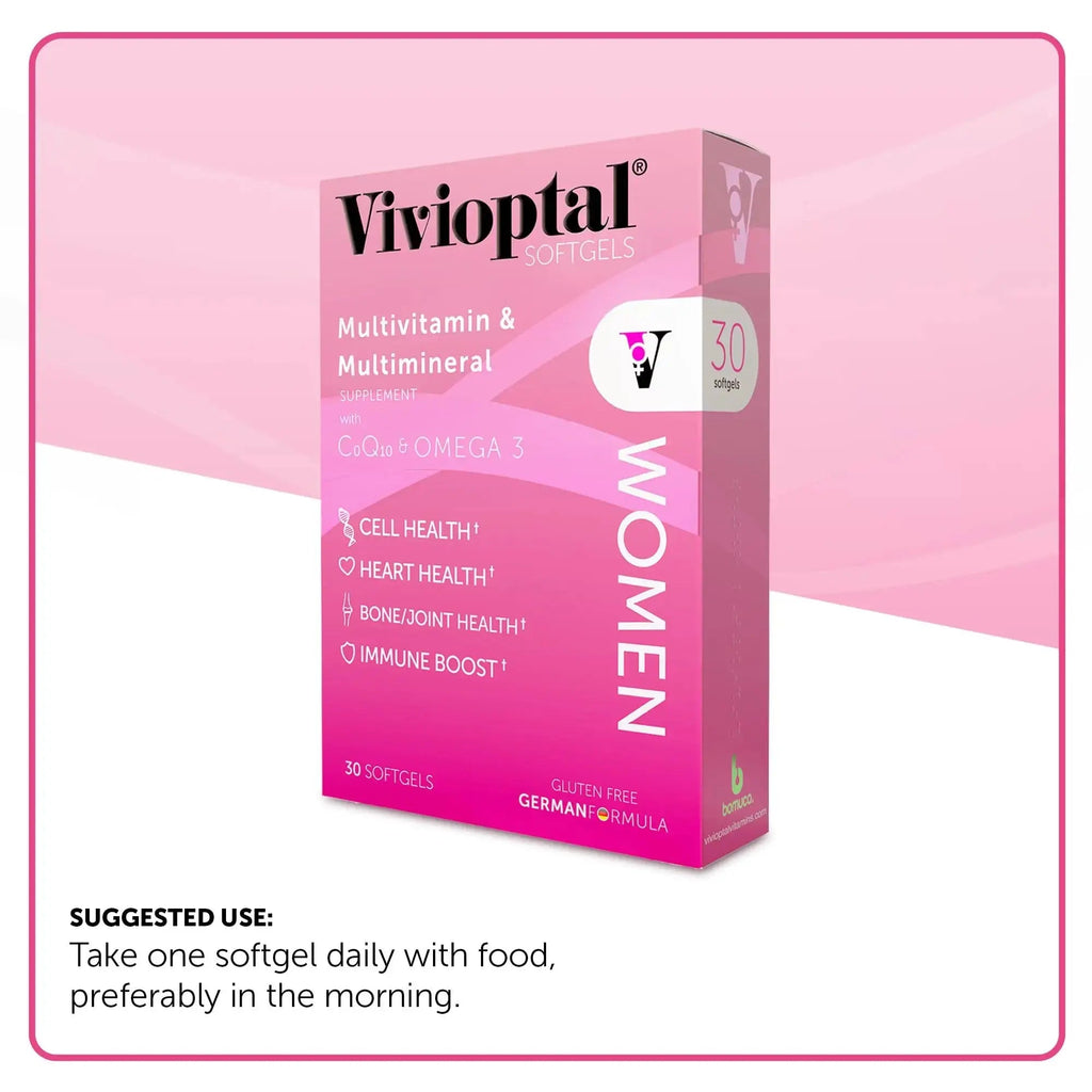 Vivioptal Women, 30 Capsules, CoQ10 & Omega-3, Multivitamin & Multimineral, Gluten Free, German Formula Vivioptal Vitamins Au supplements