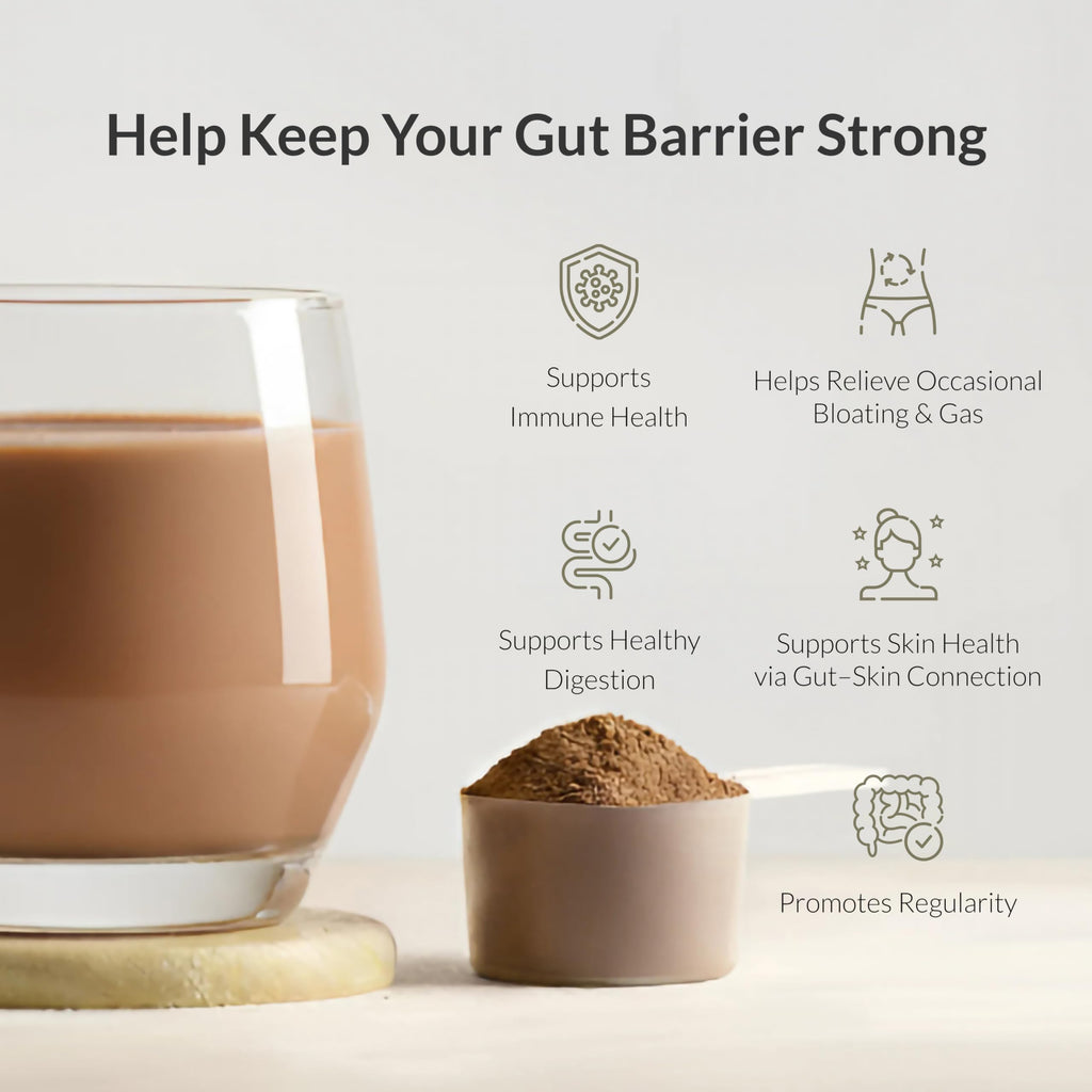 Microbiome Breakthrough Gut Support Powder Chocolate Flavor With Lactobacillus Strains, Bone Broth & Collagen Source of L-Glutamine Supports Digestive Comfort, Gas & Bloating Relief 30 Servings*
