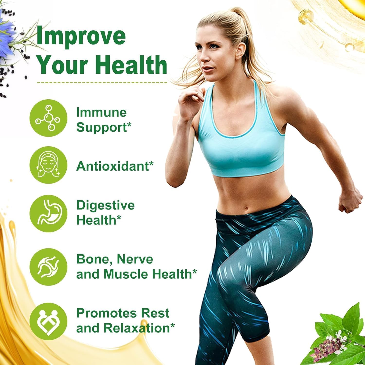 Nature's live Oil of Oregano with Black Seed Oil, 2 in 1 Oregano Supplement for Immune Health, Retains High Concentrated Carvacrol & Thymoquinone