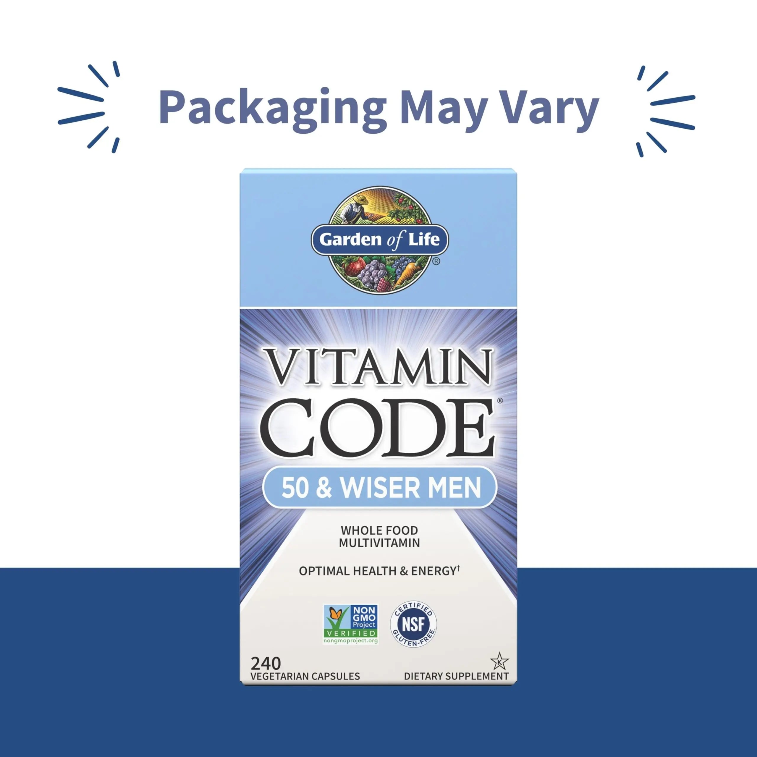 Garden of Life Multivitamin for Men - Vitamin Code 50 & Wiser Men's Raw Whole Food Vitamin Supplement with Probiotics Garden of Life Au supplements
