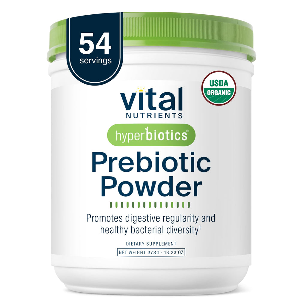Hyperbiotics Vital Nutrients Organic Prebiotic Fiber Powder | Supports Gut Health and Digestive Regularity | Soluble Fiber Supplement for Women and Men