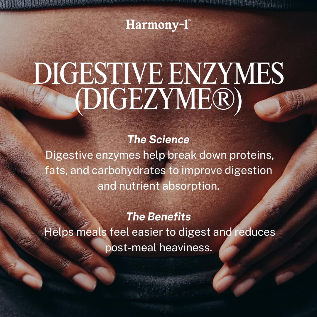 Harmony-1 Gut Health Supplement — Digestive Enzymes + Probiotics for Bloating Relief & Digestive Comfort — GLP-1 Friendly Digestive Support — 60 Capsules Harmony-1 Au supplements