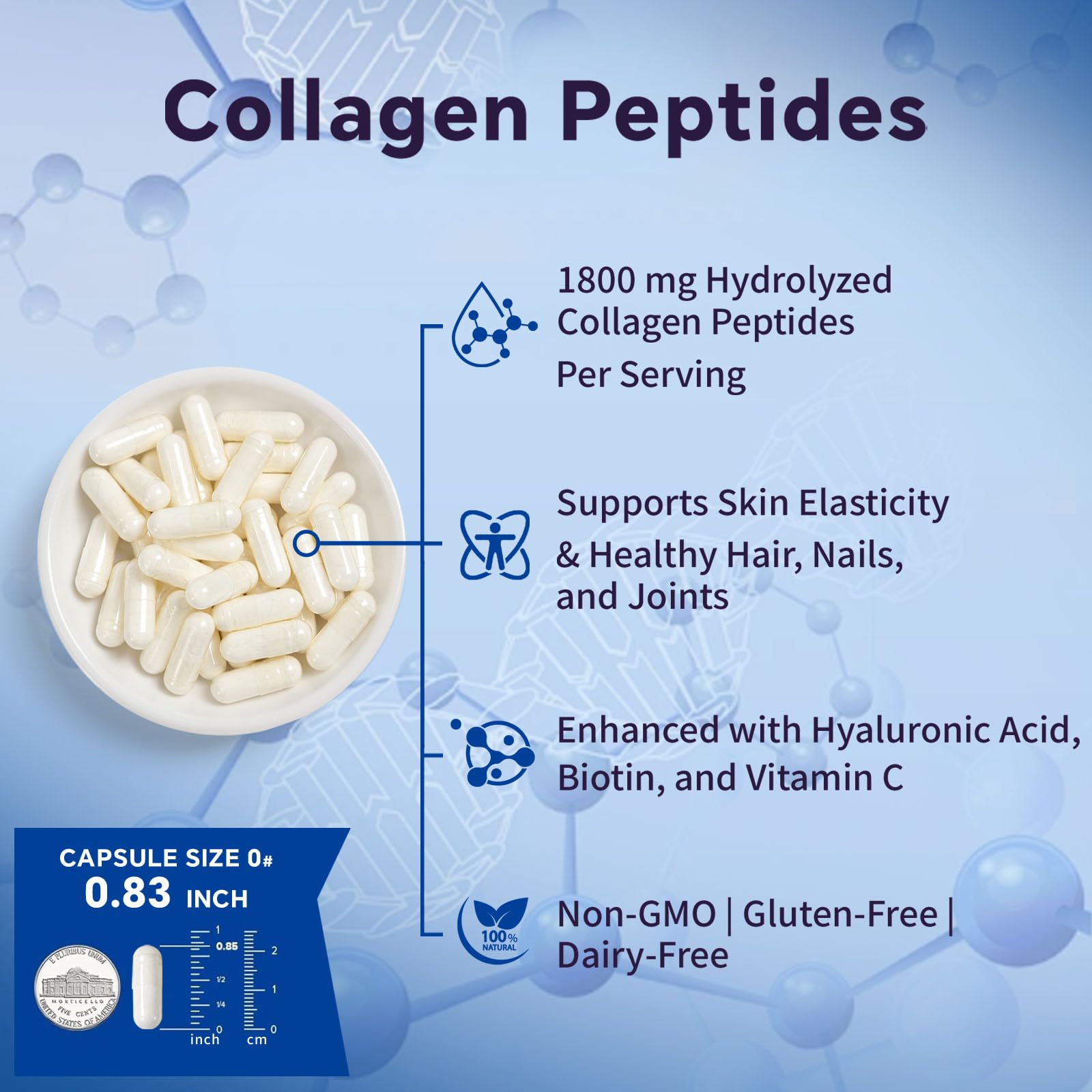 OTYKMBF Multi Collagen Peptides Pills 1800mg, Type I, II, III, V, X - Hydrolyzed Premium Collagen Complex Supports Skin, Joints, Hair & Nails, Hydrolyzed Protein for Women Men, 90 Capsules OTYKMBF Au supplements