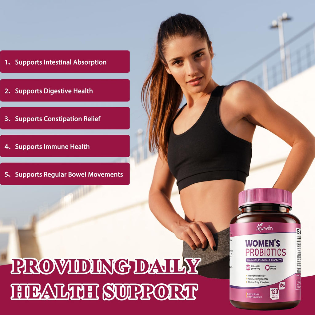 Women Probiotics 50 Billion CFU: Probiotics for Women with Prebiotics & Cranberry, 16 Strain Probiotic Supplement for Digestive Gut Health, Vaginal & Urinary Tract Support