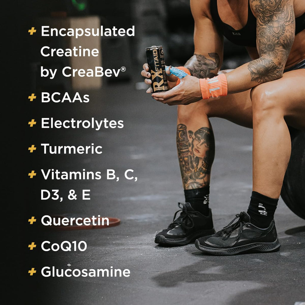 FITAID RX Recovery Blend Plus Creatine, Contains BCAAs, Glucosamine, Turmeric, B-Complex, Electrolytes, 12 Fl Oz (Pack of 12) LIFEAID Au supplements