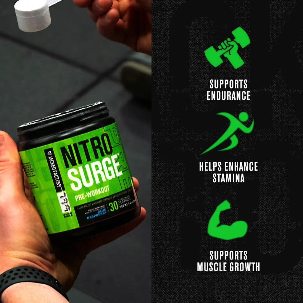 Nitrosurge Pre-Workout & Creatine Monohydrate - Pre Workout Powder With Creatine Jacked Factory Au supplements