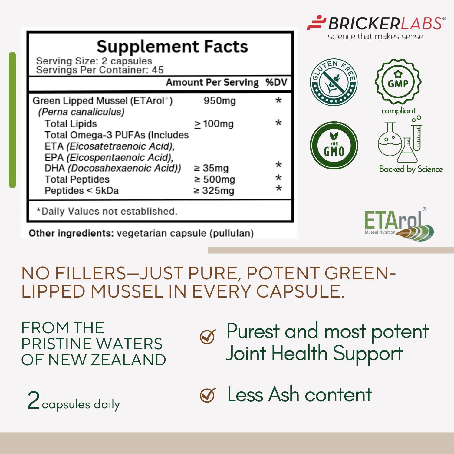 Bricker Labs Omega Cyclo - Mussel Joint Health Supplement, Premium New Zealand Green Lipped Mussel, Full Spectrum Omega Joint Supplements for Joint Health and Comfort, 90 Capsules Bricker Labs Au supplements