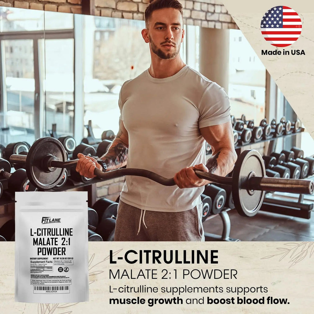 L Citrulline Malate 2 1 Powder 300 Grams - Bulk L Citrulline Powder - Free Form Amino Fit Lane Nutrition Au supplements