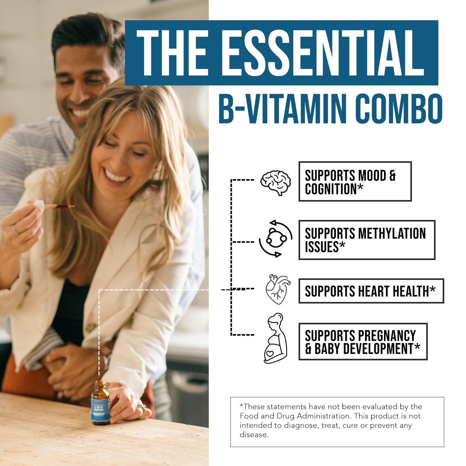L Methyl Folate 15mg Plus Methyl B12 Cofactor – Organic Berry Flavor, High Potency Liquid Sublingual Active 5-MTHF Form - Supports Mood, Methylation