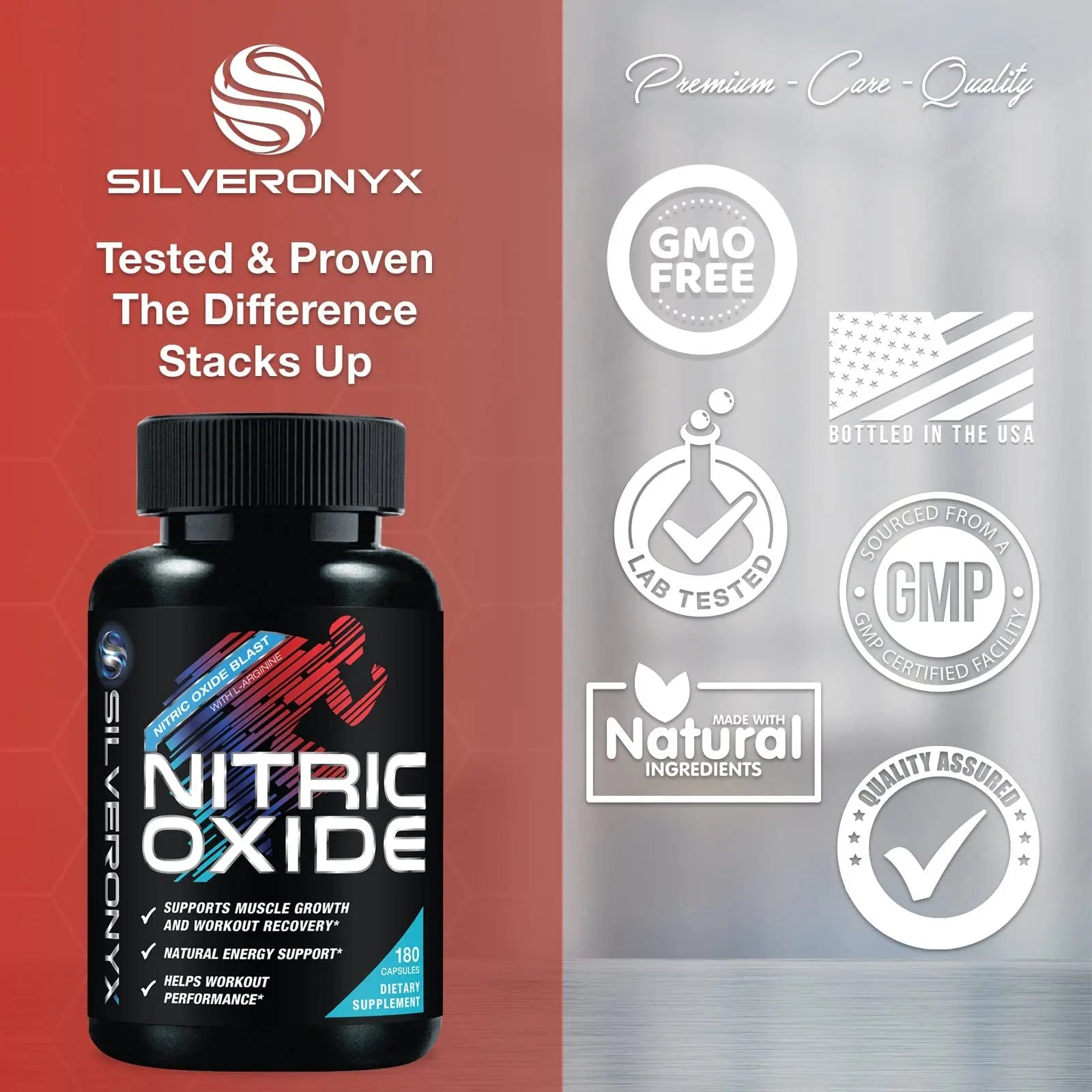 Extra Strength Nitric Oxide Supplement L Arginine 3X Strength - Citrulline Malate, AAKG SILVERONYX Au supplements