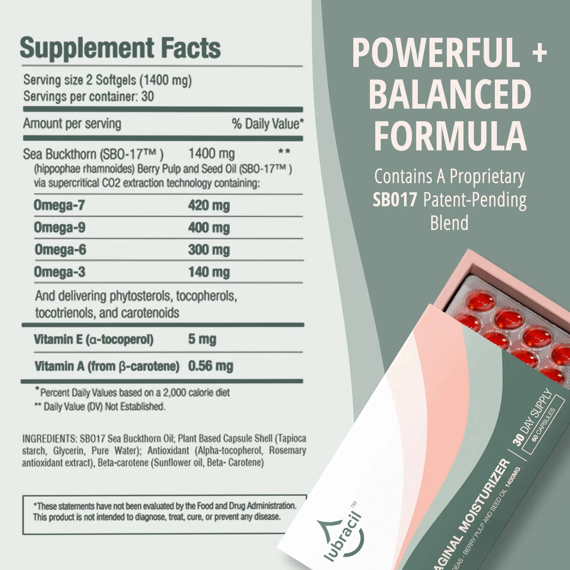 Lubracil – Moisturizer, Feminine Products for Dryness Ease with Sea Buckthorn, Omega 6, 7, & 9 Lubracil Au supplements