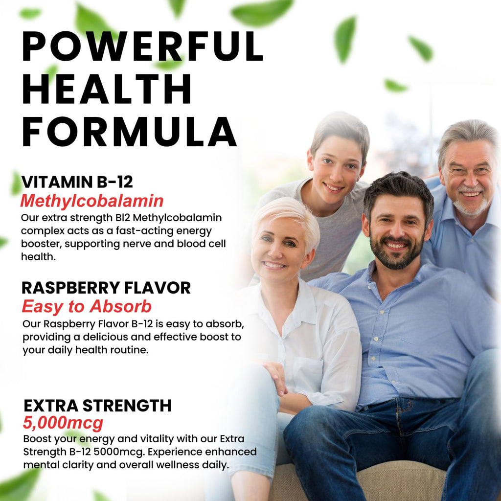 VITBOOST Vegan Liquid B-12 Drops – 60 x 5000 mcg Extra Strength Raspberry Flavored Vitamin B12 Liquid Methylcobalamin sublingual Supplement | Designed to Maximize Absorption