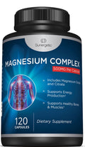 Premium Magnesium Citrate Capsules – Powerful 500mg Magnesium Oxide & Citrate Supplement – Helps Support Healthy Bones, Muscles, Teeth, Energy & Relaxation – 120 Vegetable Capsules Sunergetic Au supplements