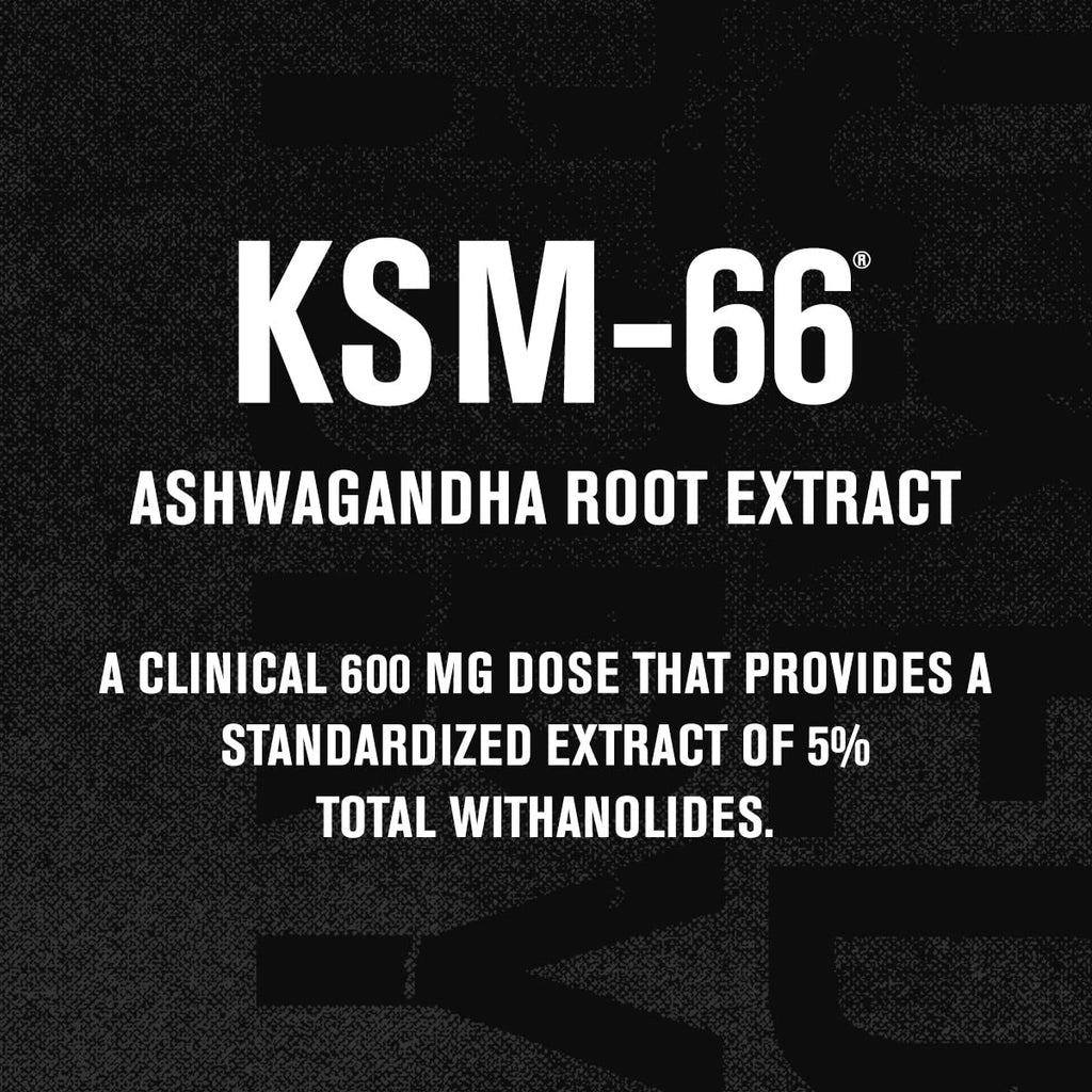 Jacked Factory Ashwagandha Root Extract (KSM-66 Ashwagandha) w/ 5% Withanolides - Supplement for Natural Stress Relief, Cognitive Function, Vitality, and Mood Support - 60 Veggie Capsules Jacked Factory Au supplements