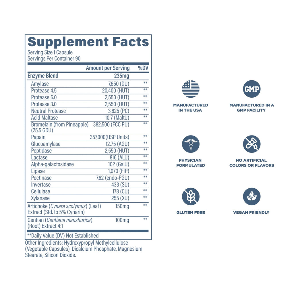 Revive MD Digest Aid, Digestive Support Supplement for Men & Women - Comprehensive Digestive Enzyme Blend with Probiotics & Prebiotics for Gut Health & Healthy Digestion