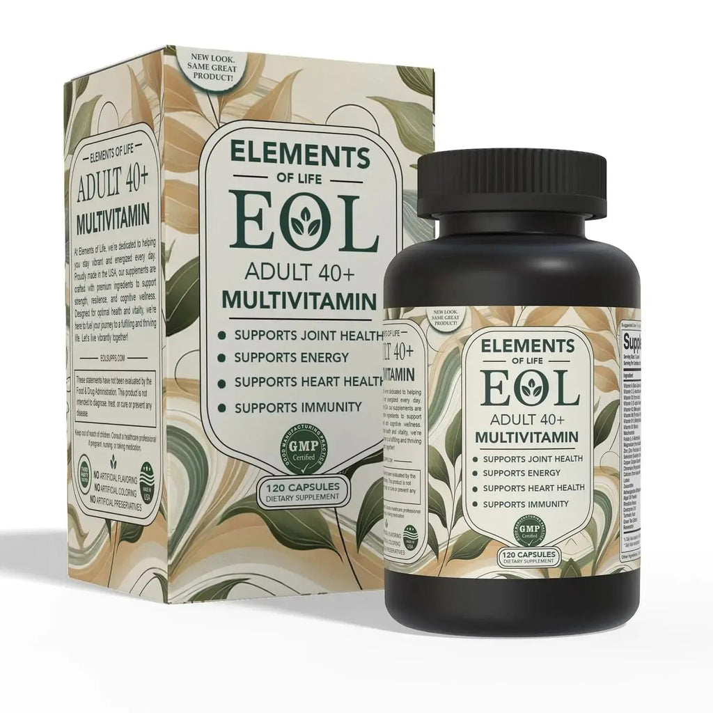40 Plus Multivitamin for Women & Men with Vitamin A, D, B6, B12, E, Zinc, Magnesium, Calcium - Vegan, Gluten Free Elements of LIfe Au supplements