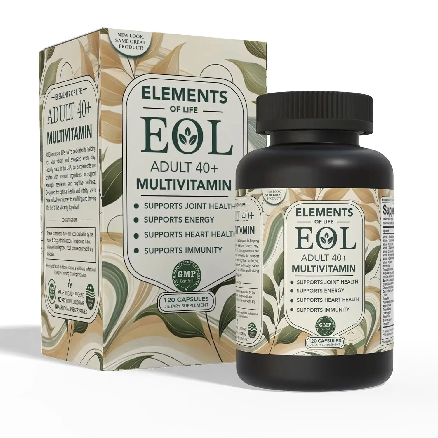 40 Plus Multivitamin for Women & Men with Vitamin A, D, B6, B12, E, Zinc, Magnesium, Calcium - Vegan, Gluten Free Elements of LIfe Au supplements