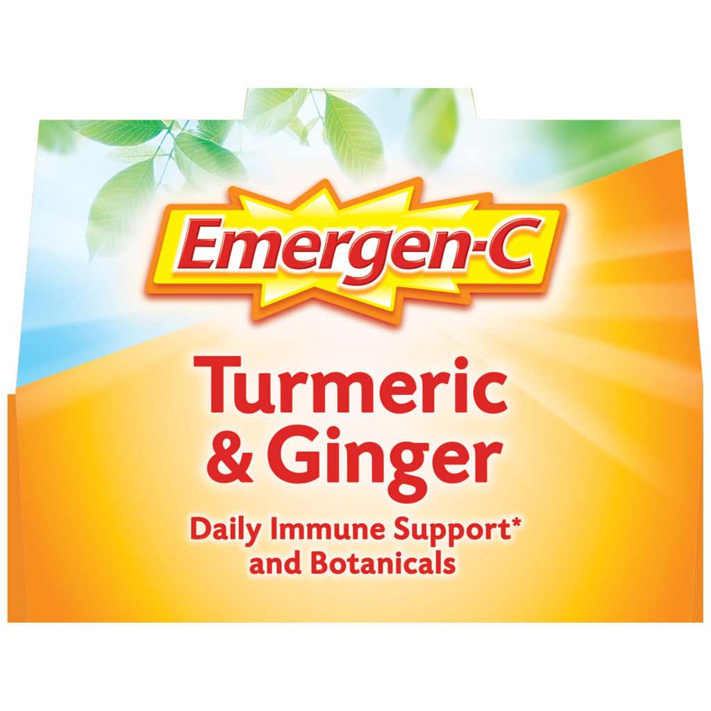 Emergen-C Citrus-Ginger Fizzy Drink Mix, Turmeric and Ginger, Immune Support, Natural Flavors